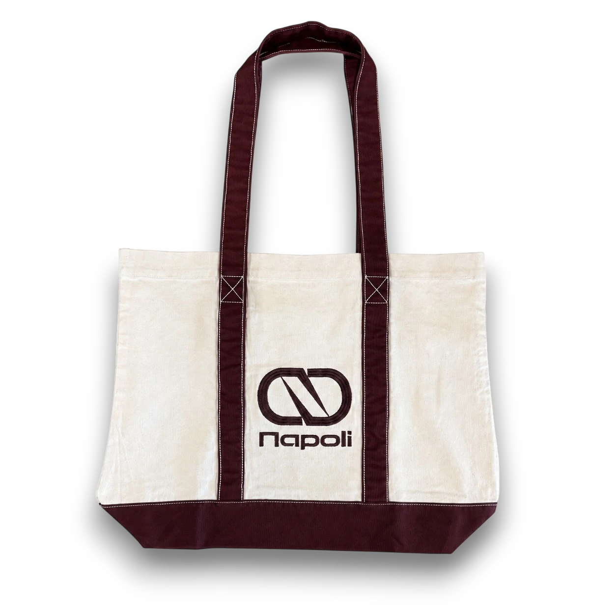 Napoli Large Tote - Raw/Burgundy