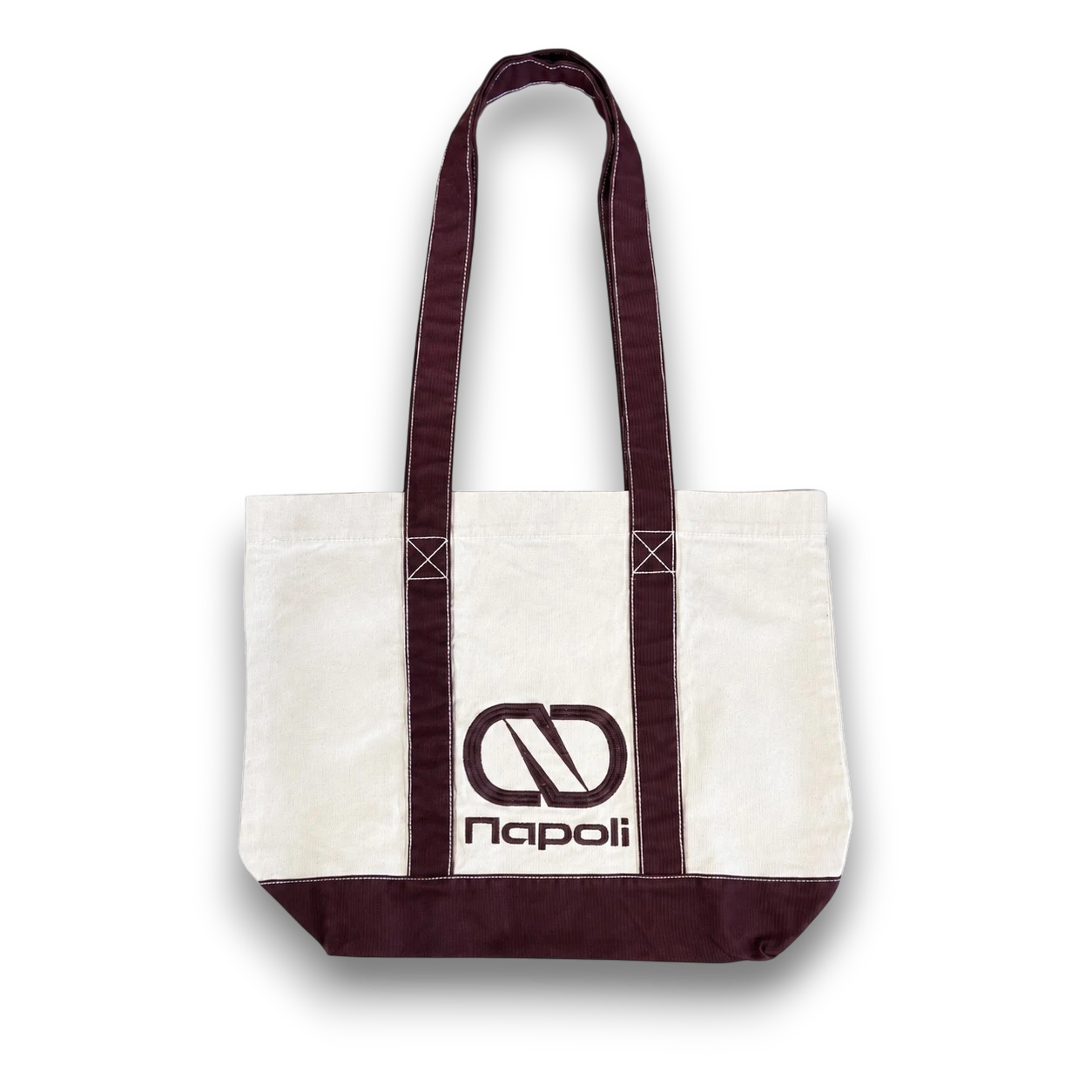 Napoli Medium Tote - Raw/Burgundy