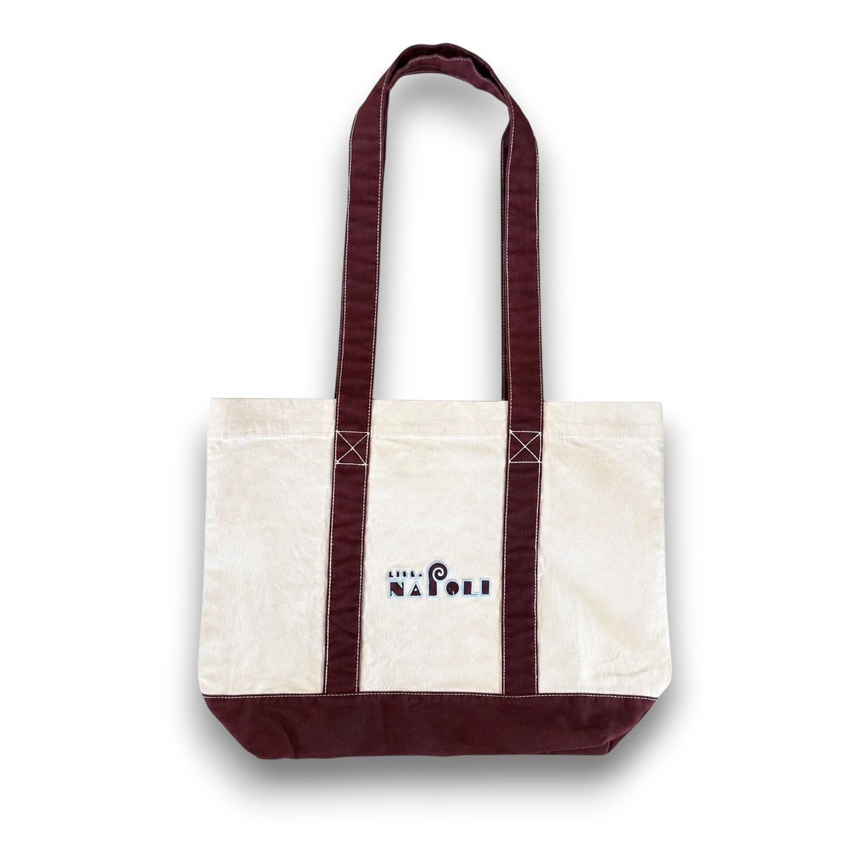 Italo Disco Medium Tote - Raw/Burgundy